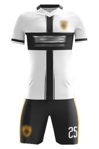 訂製球員足球服  自訂V領撞色吸濕排汗足球服套裝足球服供應商 FJ025